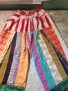 Moye Boho Patchwork Wide Leg Pants - Multicolor